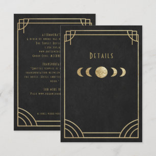 Informações Cartão de detalhes de casamento com decoração pret