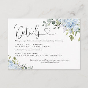 Informações Cartão de Detalhes de Casamento com Floral em Euca