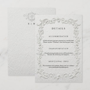 Informações Cartão de Detalhes de Casamento com Floral em Rele