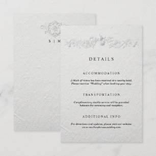 Informações Cartão de Detalhes de Casamento com Floral Em Rele