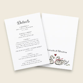Informações Cartão de Detalhes de Casamento com Letra Clássica