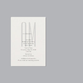 Informações Cartão de Detalhes de Casamento com Monograma Arqu