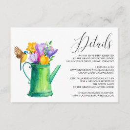 Informações Cartão de Detalhes de Casamento com Regador de Flo