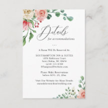 Cartão de Detalhes de Casamento com Rosa em Aquare