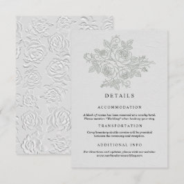 Informações Cartão de Detalhes de Casamento com Rosa Verde Sal