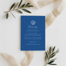 Cartão de Detalhes de Casamento Costeiro French Bl