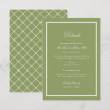 Cartão de Detalhes de Casamento da Propriedade Mos