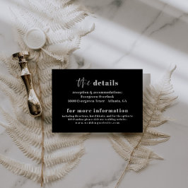 Informações Cartão de Detalhes de Casamento da Tipografia Mode