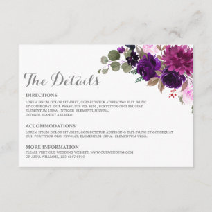 Informações Cartão de Detalhes de Casamento de Boho Floral de