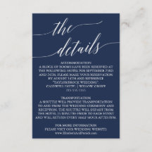 Cartão de Detalhes de Casamento de Caligrafia de M