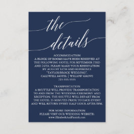 Informações Cartão de Detalhes de Casamento de Caligrafia de M