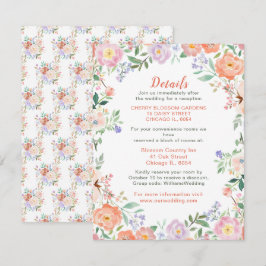 Informações Cartão de Detalhes de Casamento de Flores primaver