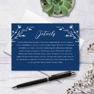 Informações Cartão de Detalhes de Casamento de Flores Silvestr