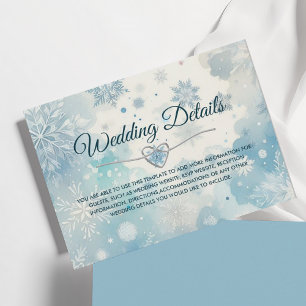 Informações Cartão de Detalhes de Casamento de Inverno com Flo