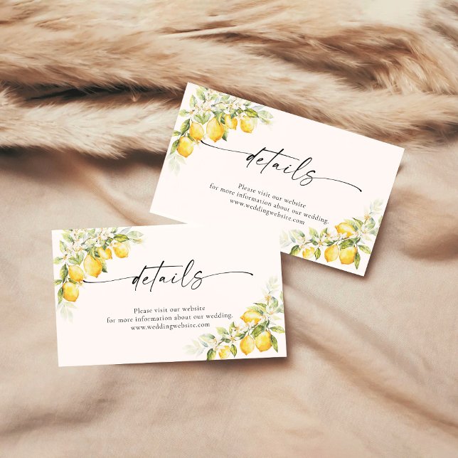 Informações Cartão de Detalhes de Casamento de Limão Verde Cít (Criador carregado)