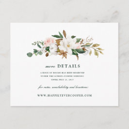 Informações Cartão de Detalhes de Casamento de Magnólia em Aqu