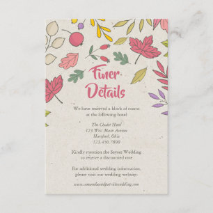 Informações Cartão de Detalhes de Casamento de outono Floral R
