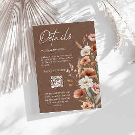 Informações Cartão de Detalhes de Casamento de Terracota Boho