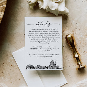 Informações Cartão de Detalhes de Casamento do Horizonte de Ch