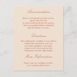 Informações Cartão de Detalhes de Casamento do Script Terracot