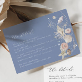 Informações Cartão de Detalhes de Casamento Elegante Boho Beac