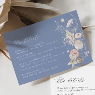 Informações Cartão de Detalhes de Casamento Elegante Boho Beac