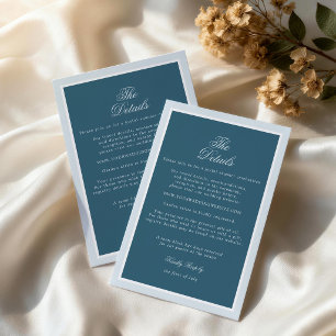 Informações Cartão de Detalhes de Casamento Elegante com Listr