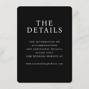 Informações Cartão de Detalhes de Casamento Elegante em Serif