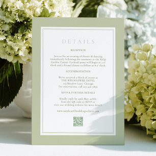 Informações Cartão de Detalhes de Casamento Elegantes Listras 