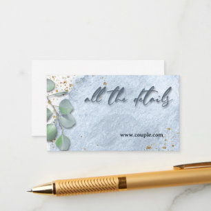 Informações Cartão de detalhes de casamento em aquarela azul p