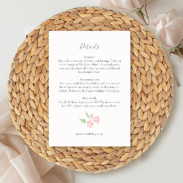 Informações Cartão de Detalhes de Casamento em Aquarela em Mar