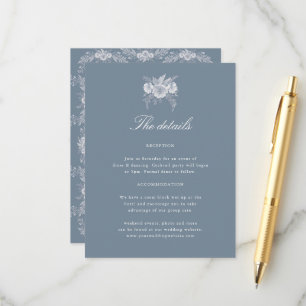 Informações Cartão de Detalhes de Casamento em Estilo Vitorian