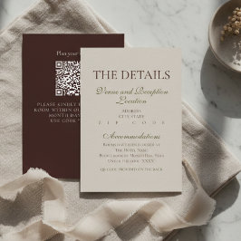 Informações Cartão de Detalhes de Casamento em Marrom Mousse M