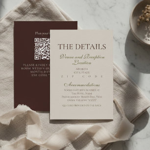 Informações Cartão de Detalhes de Casamento em Marrom Mousse M
