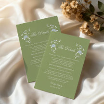 Cartão de Detalhes de Casamento em Verde Sage Flor