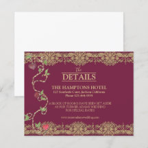 Cartão de Detalhes de Casamento Gótico