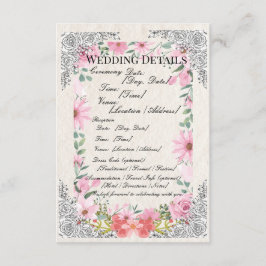 Informações Cartão de Detalhes de Casamento Indiano Simples |