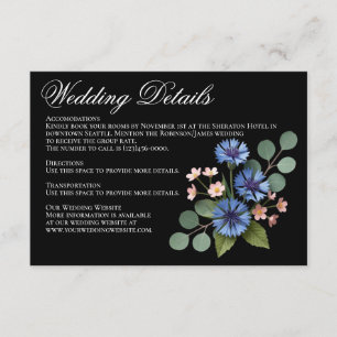 Informações Cartão de Detalhes de Casamento Jardim de Flores S