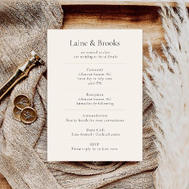 Informações Cartão de Detalhes de Casamento Minimal Elegante