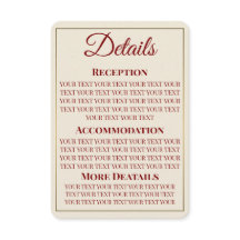 Cartão de Detalhes de Casamento Minimalista