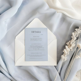 Informações Cartão de Detalhes de Casamento Minimalista Azul C