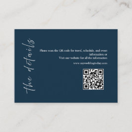 Informações Cartão de Detalhes de Casamento Minimalista Azul-M