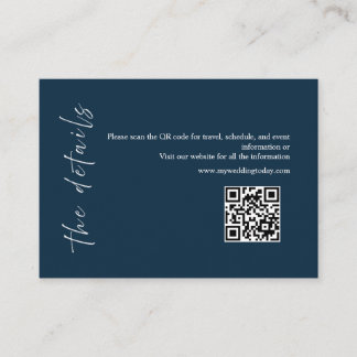 Informações Cartão de Detalhes de Casamento Minimalista Azul-M
