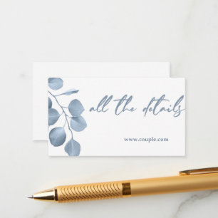 Informações Cartão de detalhes de casamento minimalista azul p