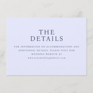 Informações Cartão de Detalhes de Casamento Minimalista Azul S