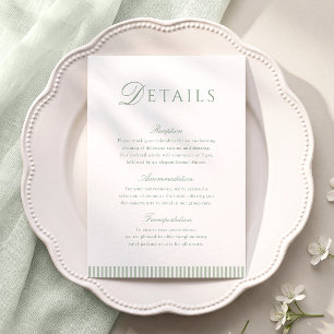 Informações Cartão de Detalhes de Casamento Minimalista em Ver