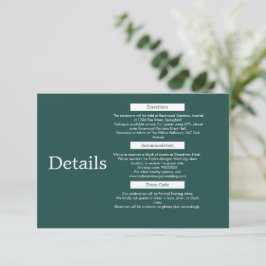 Informações Cartão de Detalhes de Casamento Minimalista Modern