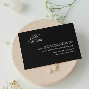 Informações Cartão de detalhes de casamento minimalista retrô 