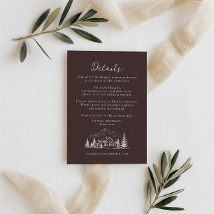 Informações Cartão de Detalhes de Casamento Montanhoso Espress