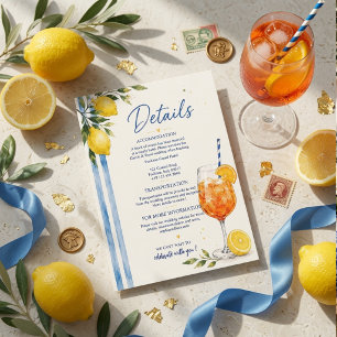 Informações Cartão de Detalhes de Casamento na Costa Amalfitan